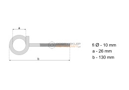 HAK FI 10 M10 X130/80 MM HUŚTAWKOWY OCYNK BIAŁY METRYCZNY ARVEX