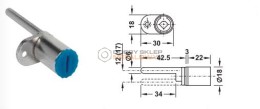 ZAMEK MEBLOWY BĘBENKOWY 18 MM CENTRALNY DO MEBLI DREWNIANYCH POJEDYŃCZA FLANGA ZABIERAK TRZPIENIOWY SYMO 12 HAFELE